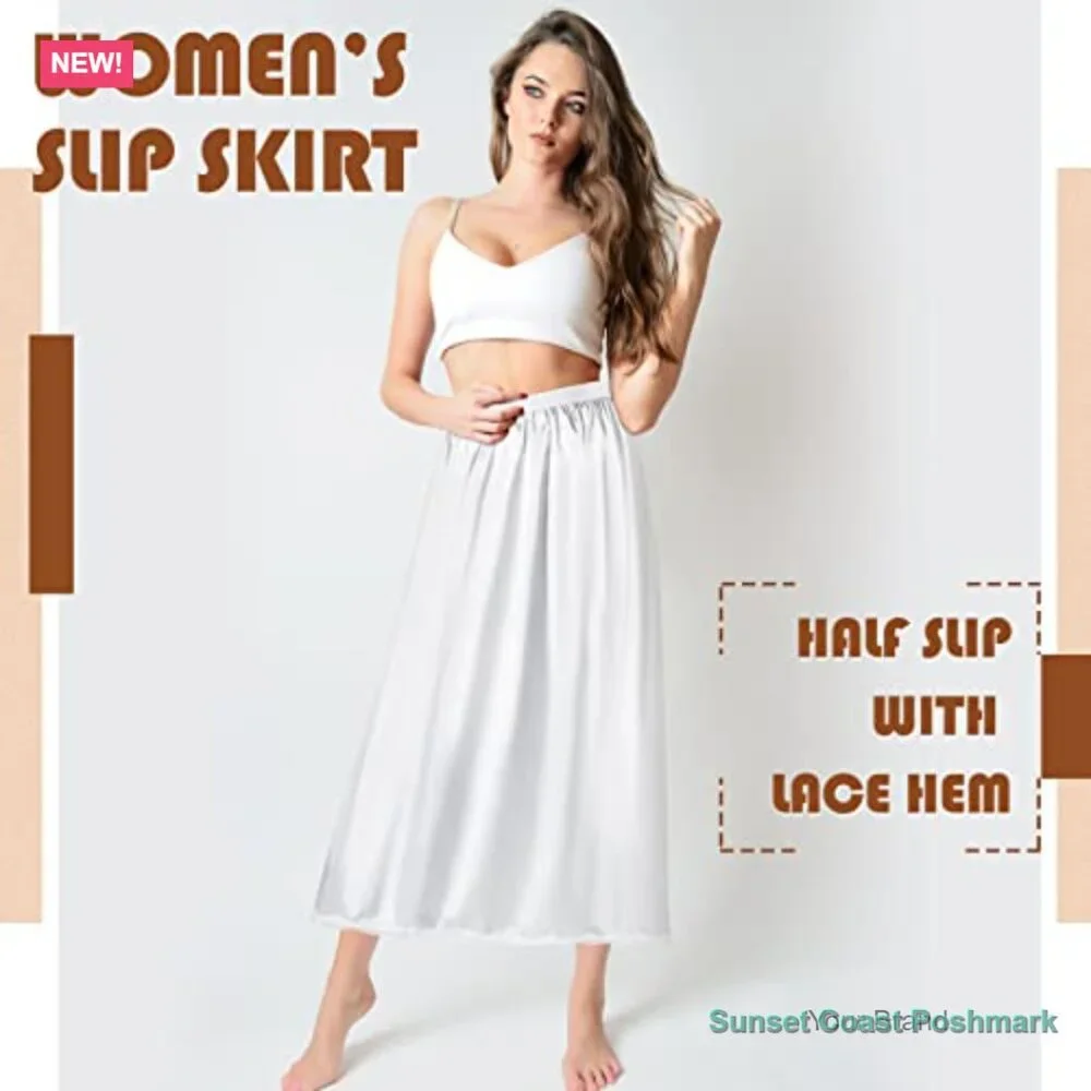 Satin Lace Half Slip Set Three Lengths Under Dress